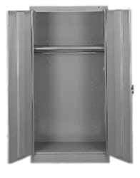 Tennsco - 1 Shelf Wardrobe Storage Cabinet - Steel, 36" Wide x 18" Deep x 72" High, Putty - Industrial Tool & Supply