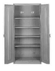Tennsco - 5 Shelf Locking Storage Cabinet - Steel, 36" Wide x 24" Deep x 78" High, Putty - Industrial Tool & Supply