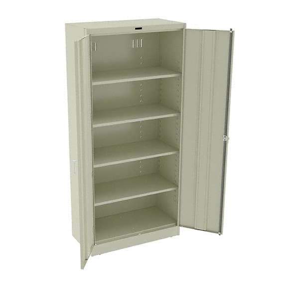 Tennsco - 5 Shelf Locking Storage Cabinet - Steel, 36" Wide x 18" Deep x 78" High, Putty - Industrial Tool & Supply