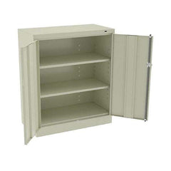 Tennsco - 3 Shelf Locking Storage Cabinet - Steel, 36" Wide x 18" Deep x 42" High, Putty - Industrial Tool & Supply