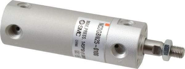 SMC PNEUMATICS - 1" Bore Double Acting Air Cylinder - 1/8 Port, 5/16-24 Rod Thread, 140 Max psi, 40 to 140°F - Industrial Tool & Supply