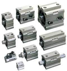 SMC PNEUMATICS - 9/16" Stroke x 4" Bore Double Acting Air Cylinder - 3/8 Port, 3/4-16 Rod Thread, 145 Max psi, 15 to 160°F - Industrial Tool & Supply