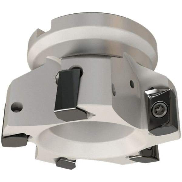 Iscar - 3 Inserts, 40mm Cut Diam, 16mm Arbor Diam, 16.3mm Max Depth of Cut, Indexable Square-Shoulder Face Mill - 0/90° Lead Angle, 40mm High, H490 AN.X 17 Insert Compatibility, Through Coolant, Series Helido - Industrial Tool & Supply