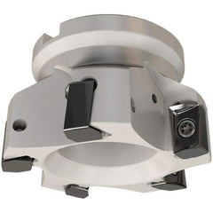 Iscar - 3 Inserts, 40mm Cut Diam, 16mm Arbor Diam, 16.3mm Max Depth of Cut, Indexable Square-Shoulder Face Mill - 0/90° Lead Angle, 40mm High, H490 AN.X 17 Insert Compatibility, Through Coolant, Series Helido - Industrial Tool & Supply
