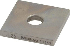Mitutoyo - 0.125" Square Steel Gage Block - Accuracy Grade 0, Includes Certificate of Inspection - Industrial Tool & Supply