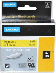 Dymo - 60" Long, Yellow Heat Shrinkable Polyolefin Heat Shrink Tubing - For RhinoPRO 3000 - Industrial Tool & Supply