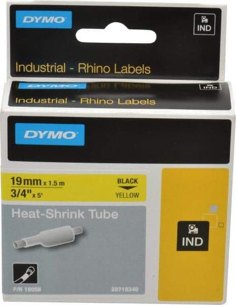 Dymo - 60" Long, Yellow Heat Shrinkable Polyolefin Heat Shrink Tubing - For RhinoPRO 3000 - Industrial Tool & Supply