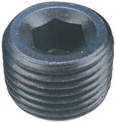 Made in USA - 3/4-14, 3/4" OAL, Alloy Steel Socket Pressure Plug - Uncoated, 3/4" Taper per Foot, 9/16" Hex Key - Industrial Tool & Supply
