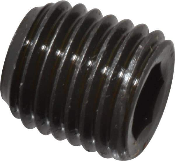 Value Collection - 1/16-27, 5/16" OAL, Alloy Steel Socket Pressure Plug - Uncoated, 3/4" Taper per Foot, 5/32" Hex Key - Industrial Tool & Supply