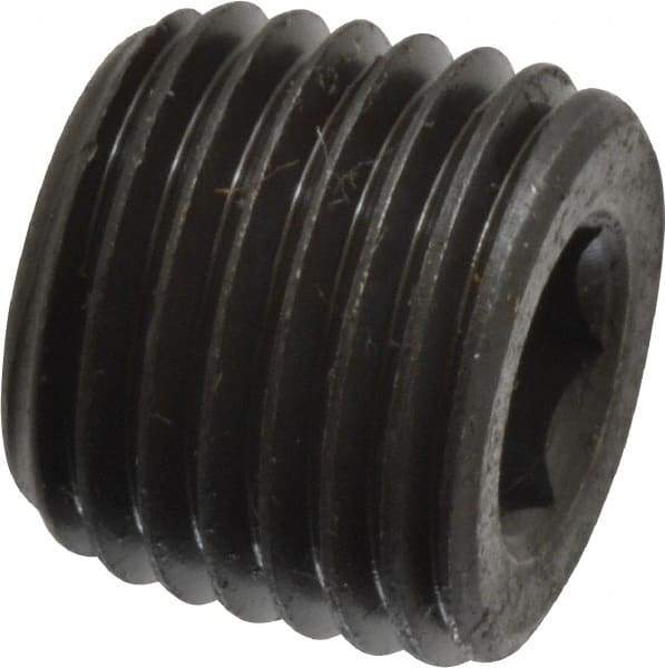 Value Collection - 1/4-18, 7/16" OAL, Alloy Steel Socket Pressure Plug - Uncoated, 3/4" Taper per Foot, 1/4" Hex Key - Industrial Tool & Supply