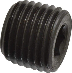 Value Collection - 1/4-18, 7/16" OAL, Alloy Steel Socket Pressure Plug - Uncoated, 3/4" Taper per Foot, 1/4" Hex Key - Industrial Tool & Supply