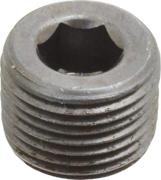 Value Collection - 3/8-18, 1/2" OAL, Alloy Steel Socket Pressure Plug - Uncoated, 3/4" Taper per Foot, 5/16" Hex Key - Industrial Tool & Supply