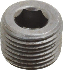 Value Collection - 3/8-18, 1/2" OAL, Alloy Steel Socket Pressure Plug - Uncoated, 3/4" Taper per Foot, 5/16" Hex Key - Industrial Tool & Supply