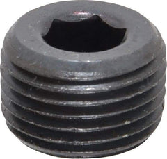 Value Collection - 1/2-14, 9/16" OAL, Alloy Steel Socket Pressure Plug - Uncoated, 3/4" Taper per Foot, 3/8" Hex Key - Industrial Tool & Supply