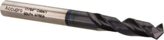 Accupro - 17/64" 120° Spiral Flute Cobalt Screw Machine Drill Bit - TiAlN Finish, Right Hand Cut, 34mm Flute Length, 74mm OAL, Faceted Point, Straight Shank - Industrial Tool & Supply