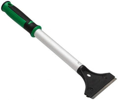 Unger - Carbon Steel 2-Edge Scraper - 4" Blade Width, 12" Long Aluminum Handle - Industrial Tool & Supply
