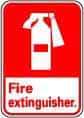 NMC - Fire Extinguisher, Pressure Sensitive Vinyl Fire Sign - 10" Wide x 14" High - Industrial Tool & Supply