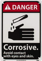 NMC - "Danger - Corrosive - Avoid Contact with Eyes and Skin", 10" Long x 7" Wide, Rigid Plastic Safety Sign - Rectangle, 0.05" Thick, Use for Accident Prevention - Industrial Tool & Supply