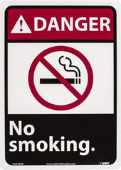 NMC - "Danger - No Smoking", 14" Long x 10" Wide, Rigid Plastic Safety Sign - Rectangle, 0.05" Thick, Use for Accident Prevention - Industrial Tool & Supply