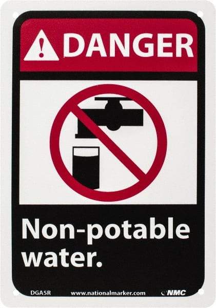 NMC - "Danger - Eye Protection Required in This Area", 10" Long x 7" Wide, Rigid Plastic Safety Sign - Rectangle, 0.05" Thick, Use for Accident Prevention - Industrial Tool & Supply