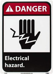 NMC - "Danger - Electrical Hazard", 14" Long x 10" Wide, Rigid Plastic Safety Sign - Rectangle, 0.05" Thick, Use for Accident Prevention - Industrial Tool & Supply