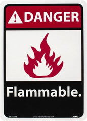 NMC - Danger - Flammable, Plastic Fire Sign - 10" Wide x 14" High - Industrial Tool & Supply