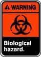 NMC - "Warning - Biological Hazard", 10" Long x 7" Wide, Pressure-Sensitive Vinyl Safety Sign - Rectangle, 0.004" Thick, Use for Hazardous Materials - Industrial Tool & Supply