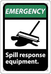 NMC - "Emergency - Spill Response Equipment", 10" Long x 7" Wide, Rigid Plastic Safety Sign - Rectangle, 0.05" Thick, Use for Accident Prevention - Industrial Tool & Supply
