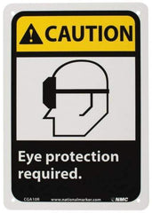 NMC - "Caution - Eye Protection Required", 10" Long x 7" Wide, Rigid Plastic Safety Sign - Rectangle, 0.05" Thick, Use for Accident Prevention - Industrial Tool & Supply