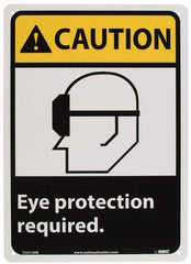 NMC - "Caution - Eye Protection Required", 14" Long x 10" Wide, Rigid Plastic Safety Sign - Rectangle, 0.05" Thick, Use for Accident Prevention - Industrial Tool & Supply