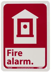 NMC - Fire Alarm, Plastic Fire Sign - 7" Wide x 10" High - Industrial Tool & Supply