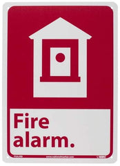 NMC - Fire Alarm, Plastic Fire Sign - 10" Wide x 14" High - Industrial Tool & Supply