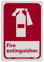 NMC - Fire Extinguisher, Plastic Fire Sign - 7" Wide x 10" High - Industrial Tool & Supply