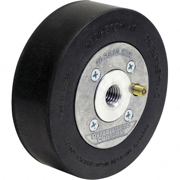 Dynabrade - 5" Wheel OD, 1-1/2" Wheel Width, 4,500 RPM, Aluminum, Pneumatic Wheel with Hub - 15-1/2" Long x 1-1/2" Wide, 5/8" Wheel Arbor Hole, For Use with 13214 & 13523 Dynastraight Air-Powered Abrasive Finishing Tools - Industrial Tool & Supply