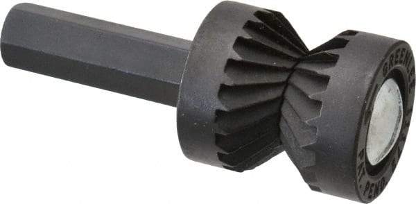 Greenlee - 13/16" Cut Diam, 3/8" Shank Diam, Cylinder Head Double Cut Burr - Flat End, 1/2" LOC, 1-3/8" OAL - Industrial Tool & Supply