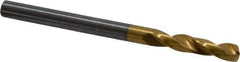Guhring - 5/32" 140° Spiral Flute Solid Carbide Screw Machine Drill Bit - TiN Finish, Right Hand Cut, 22mm Flute Length, 55mm OAL, SU Point, Straight Shank - Industrial Tool & Supply