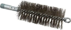 Schaefer Brush - 4-1/2" Brush Length, 2" Diam, Double Stem, Double Spiral Tube Brush - 7-1/4" Long, Stainless Steel, 1/4" NPSM Male Connection - Industrial Tool & Supply