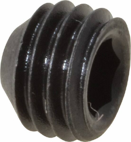 Value Collection - 1/4-28 UNF, 3/16" OAL, Cup Point Set Screw - Grade 8 Alloy Steel, 1/8" Key - Industrial Tool & Supply