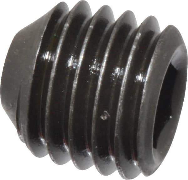 Value Collection - 1/4-28 UNF, 1/4" OAL, Cup Point Set Screw - Grade 8 Alloy Steel, 1/8" Key - Industrial Tool & Supply