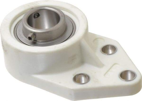 Value Collection - 1" ID, 1-3/8" OAL x 4-9/16" OAH 3 Bolt Flange Mounted Bearing - 1,764 Lb Static Cap, 3,147 Lb Dyn Cap, 1-5/8" Btw Mnt Hole Ctrs, Stainless Steel - Industrial Tool & Supply