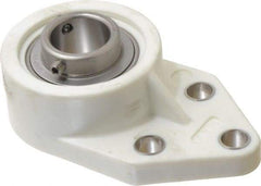 Value Collection - 1" ID, 1-3/8" OAL x 4-9/16" OAH 3 Bolt Flange Mounted Bearing - 1,764 Lb Static Cap, 3,147 Lb Dyn Cap, 1-5/8" Btw Mnt Hole Ctrs, Stainless Steel - Industrial Tool & Supply