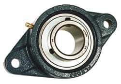 Value Collection - 1-1/4" ID, 3-5/32" OAW x 5-13/16" OAL x 3-5/32" OAH 2-Bolt High Temperature Flange Bearing - 2,500 Lb Static Cap, 4,300 Lb Dyn Cap, 4.594" Btw Mnt Hole Ctrs, 45/64" Base-to-Ctr Ht, Cast Iron - Industrial Tool & Supply
