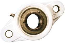 Value Collection - 1-1/4" ID, 1-3/4" OAL x 6-11/32" OAH 2-Bolt Flange Mounted Bearing - 3,462 Lb Static Cap, 5,777 Lb Dyn Cap, 5-1/8" Btw Mnt Hole Ctrs, SS Thermoplastic - Industrial Tool & Supply
