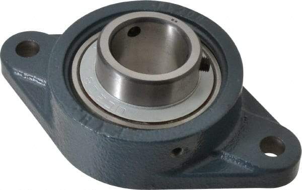 Value Collection - 1-1/2" ID, 3-15/16" OAW x 6-7/8" OAL x 3-15/16" OAH 2-Bolt High Temperature Flange Bearing - 4,000 Lb Static Cap, 6,400 Lb Dyn Cap, 5.656" Btw Mnt Hole Ctrs, 53/64" Base-to-Ctr Ht, Cast Iron - Industrial Tool & Supply