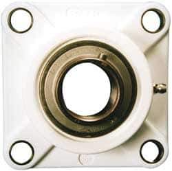 Value Collection - 1" ID, 1-13/32" OAL x 3-3/4" OAH 4-Bolt Flange Mounted Bearing - 1,764 Lb Static Cap, 3,147 Lb Dyn Cap, 2-3/4" Btw Mnt Hole Ctrs, SS Thermoplastic - Industrial Tool & Supply