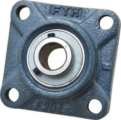 Value Collection - 3/4" ID, 3-3/8" OAW x 3-3/8" OAL x 3-3/8" OAH 4-Bolt High Temperature Flange Bearing - 1,650 Lb Static Cap, 2,830 Lb Dyn Cap, 2-1/2" Btw Mnt Hole Ctrs, 19/32" Base-to-Ctr Ht, Cast Iron - Industrial Tool & Supply