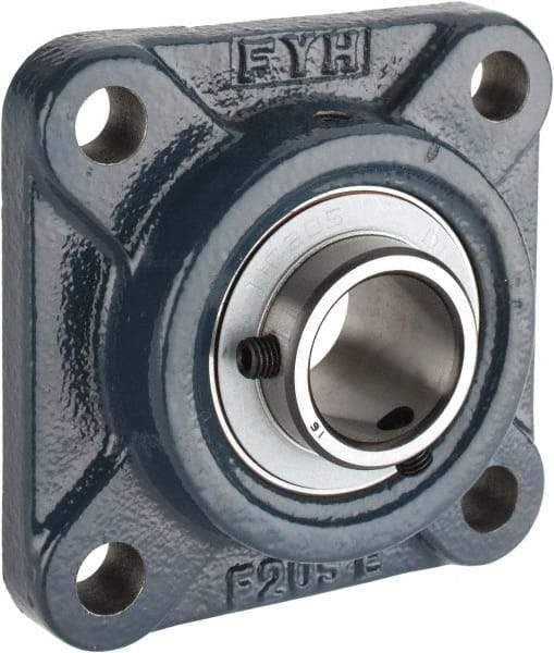 Value Collection - 1" ID, 3-3/4" OAW x 3-3/4" OAL x 3-3/4" OAH 4-Bolt High Temperature Flange Bearing - 1,740 Lb Static Cap, 3,100 Lb Dyn Cap, 2-3/4" Btw Mnt Hole Ctrs, 5/8" Base-to-Ctr Ht, Cast Iron - Industrial Tool & Supply