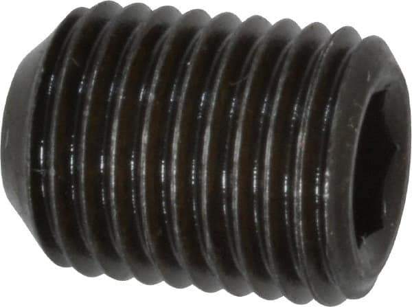 Value Collection - 3/8-24 UNF, 1/2" OAL, Cup Point Set Screw - Grade 8 Alloy Steel, 3/16" Key - Industrial Tool & Supply