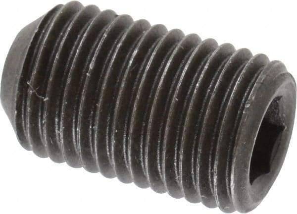 Value Collection - 3/8-24 UNF, 5/8" OAL, Cup Point Set Screw - Grade 8 Alloy Steel, 3/16" Key - Industrial Tool & Supply