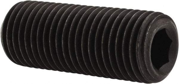 Value Collection - 3/8-24 UNF, 1" OAL, Cup Point Set Screw - Grade 8 Alloy Steel, 3/16" Key - Industrial Tool & Supply